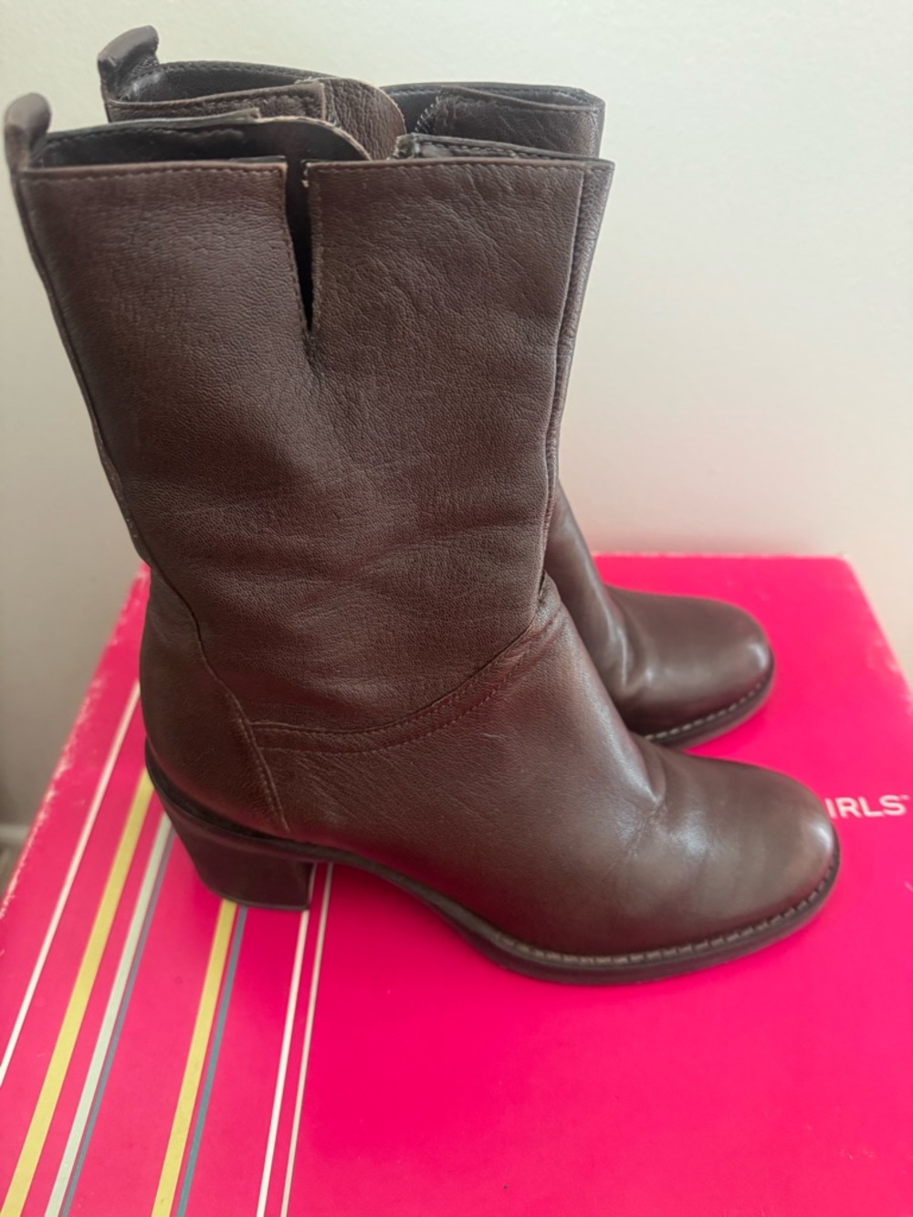 BCBGirls Brown Leather Ankle Boots